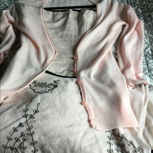 2pc strapless dress with cardigan